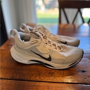 Nike Cream and Black Athletic Shoes for Running